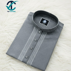 Premium Dark Grey Embroidered Panjabi