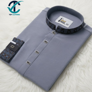 Premium Grey Men’s Panjabi with Embroidery