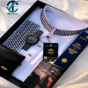 Premium Embroidered Black Panjabi – Luxury Combo Edition