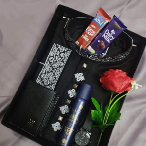 Premium Embroidered Black Panjabi – Luxury Combo Edition (Copy)